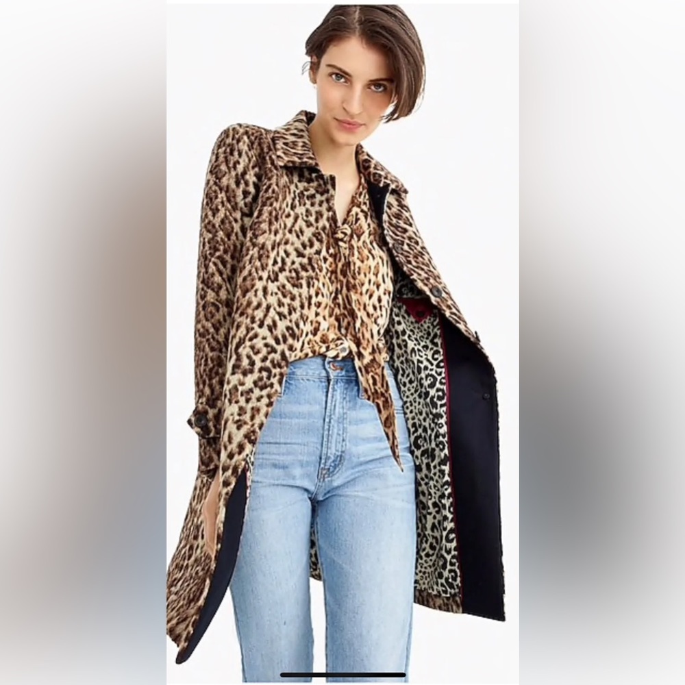 Jcrew size 00 topcoat leopard